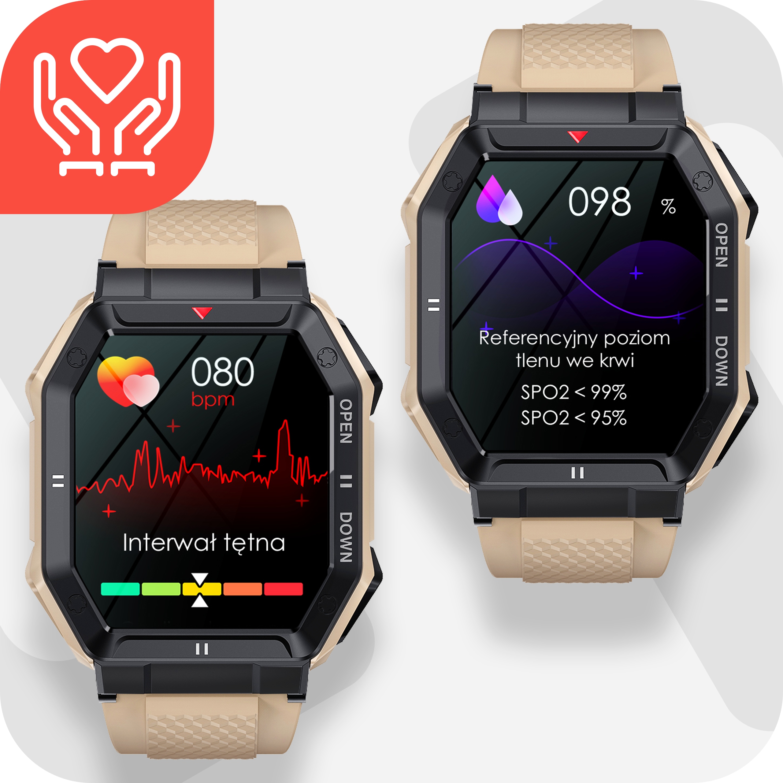 ZEGAREK MĘSKI SMARTWATCH MILITARNY CIŚNIENIE ROZMOWY WIELOFUNKCYJNY MENU PL Model inny