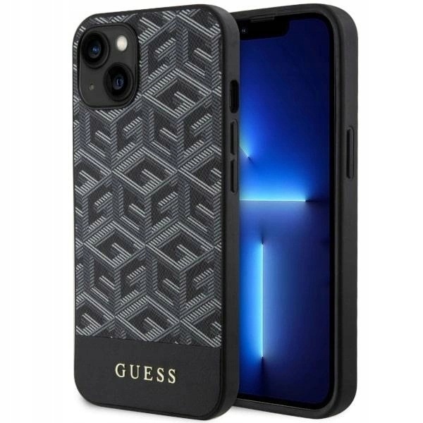 Etui Guess GCube Stripes MagSafe na iPhone 14 czarne