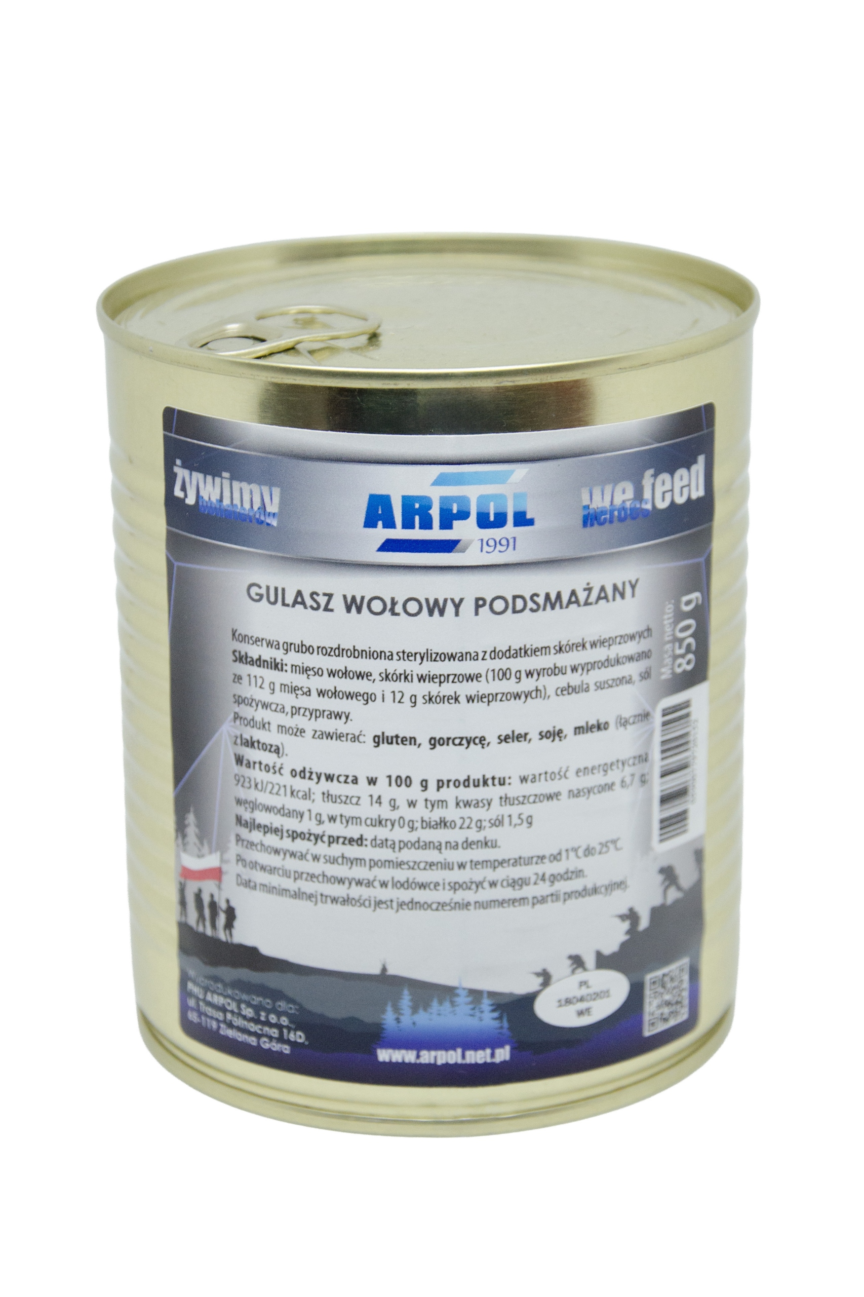 Levně Hovězí guláš osmažený Opice 850g vojenský