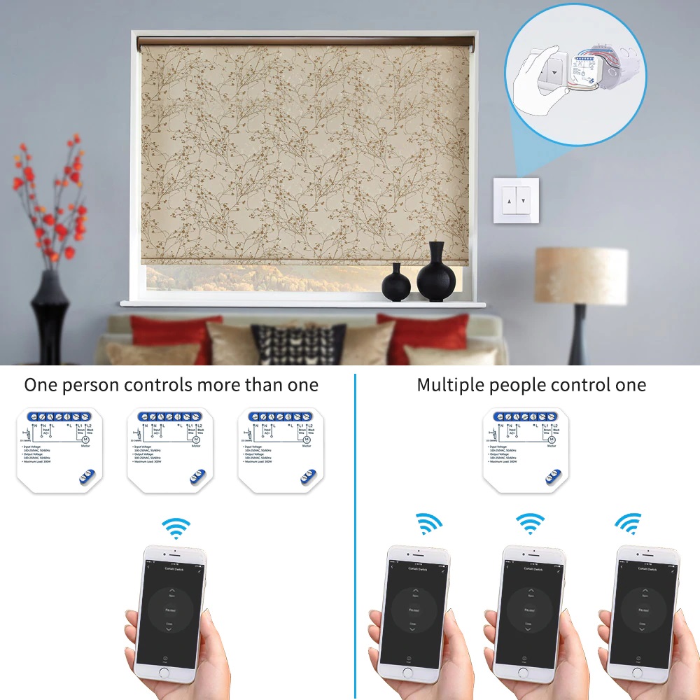 STEROWNIK ROLET + PILOT RF TUYA SMART LIFE WIFI Seria Tuya / Smart Life