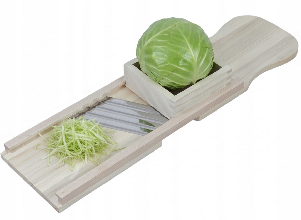 Velké XXL struhadlo s šuplíkem dřevěné struhadlo Na Zelí 4 ocelové čepele