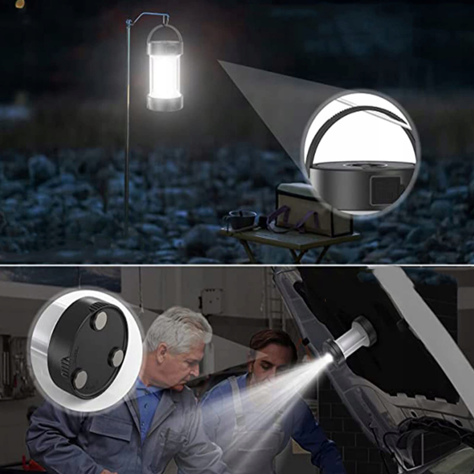 LATARNIA SOLARNA LED LAMPA KEMPINGOWA POWERBANK Kolor dominujący biały