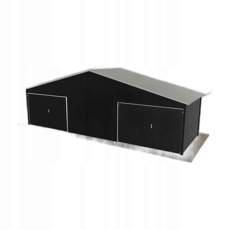 Plechová garáž 9x3 m dvoupolohová, dvoupolohová, černá