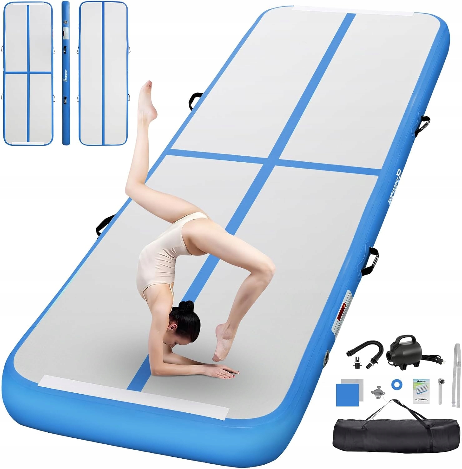 Scieżka akrobatyczna 400x100x10 cm Mata gimnastyczna 4M Fbsport air track