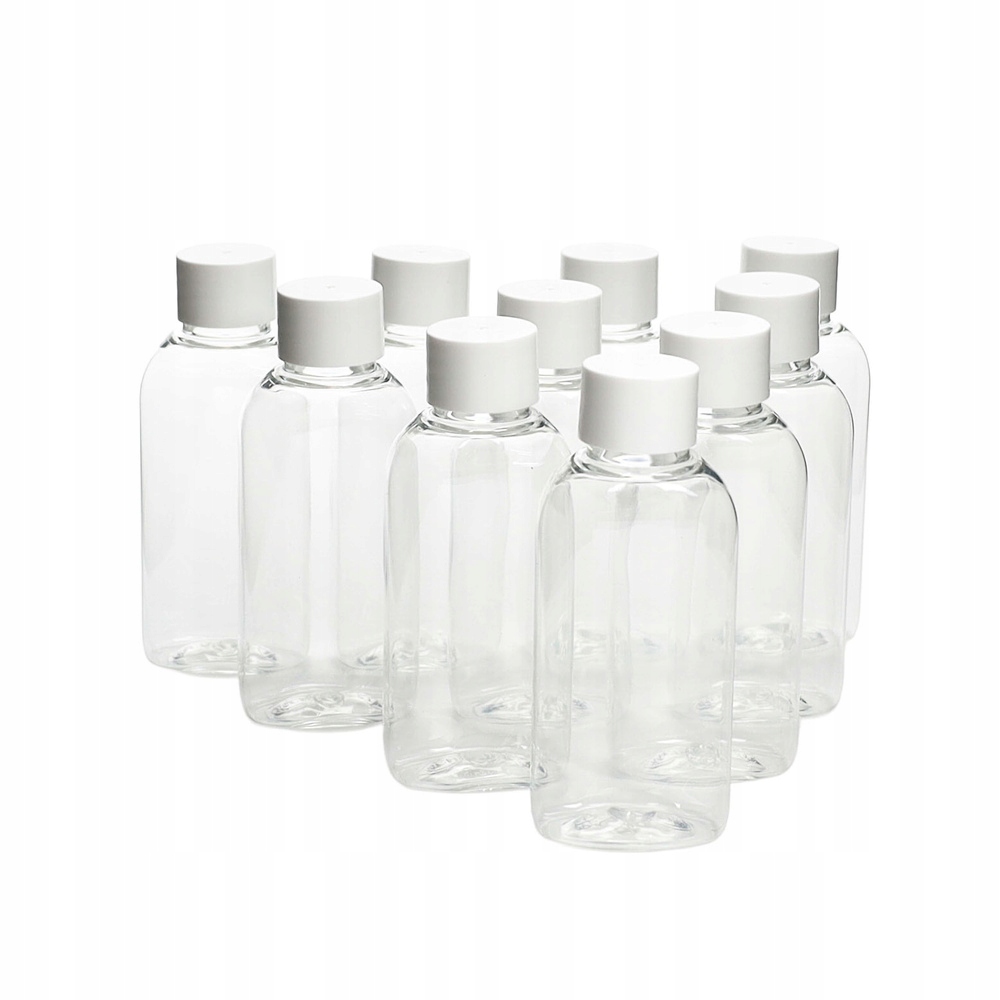 Butelka buteleczka plastikowa z nakrętką, 50 ml, 10 sztuk