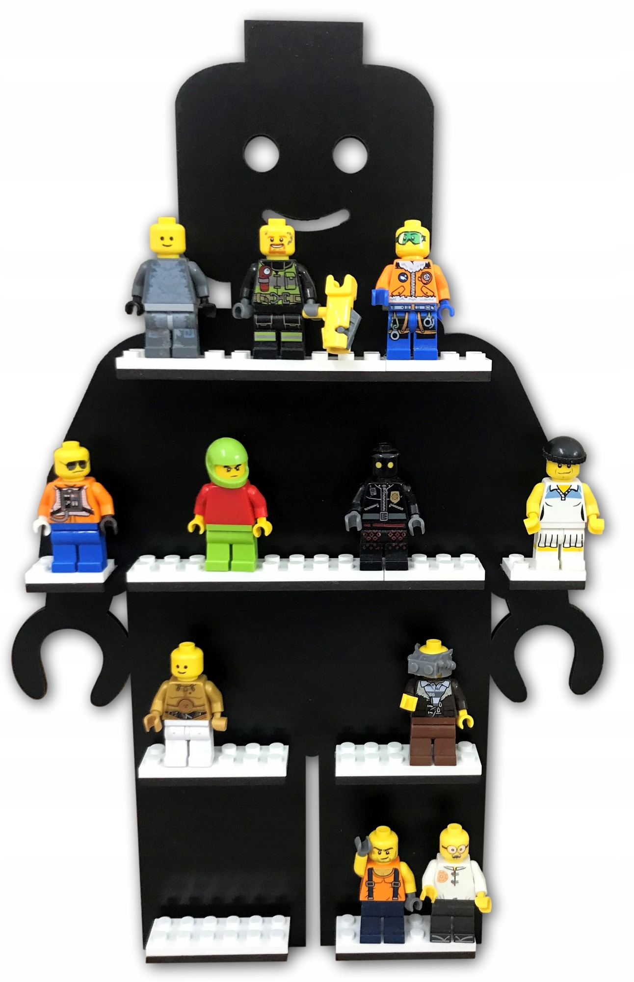

Półka czarna na minifigurki lego, do 20 figurek