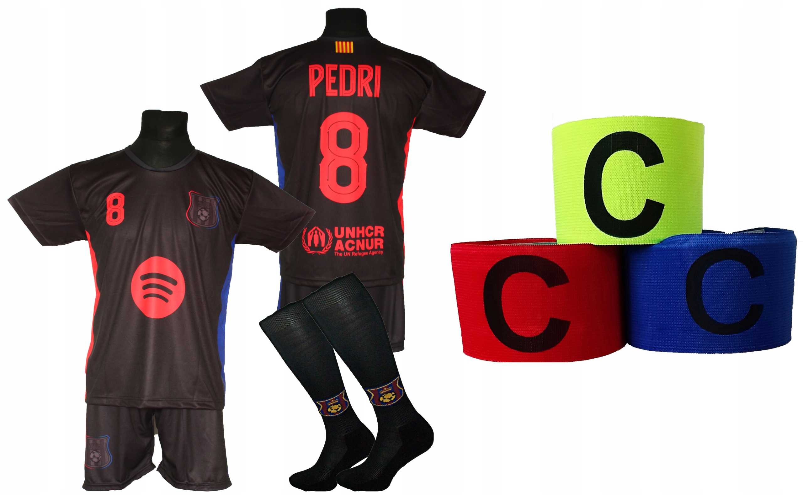 Sada fotbalového oblečení Pedri pro mladé fanoušky velikost 122