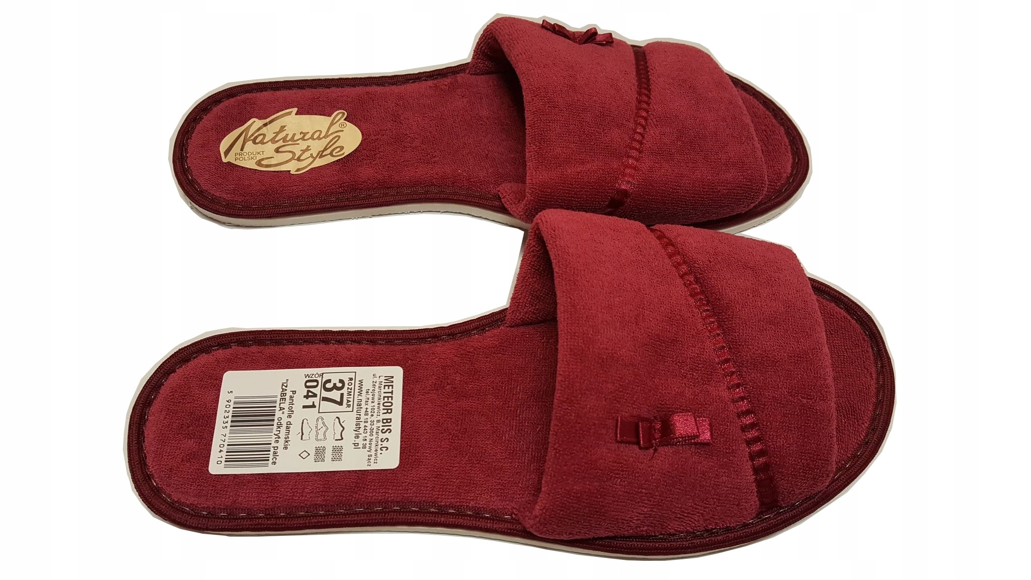 

Pantofle Meteor Izabela 041 kapcie frotte 38 malin