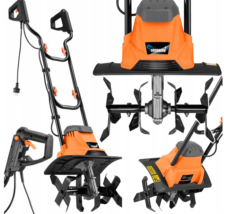 Elektrický zahradní kultivátor 1900W Ondragon záběr 36 cm 4 ocelové nože