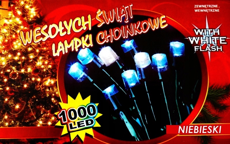 

Lampki Choinkowe 1000 Flash Niebieskie Z Fleszem