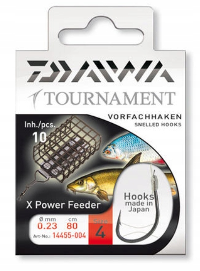 DAIWA HACZYKI TOURNAMENT Z PRZYPONEM FEEDER NR 10