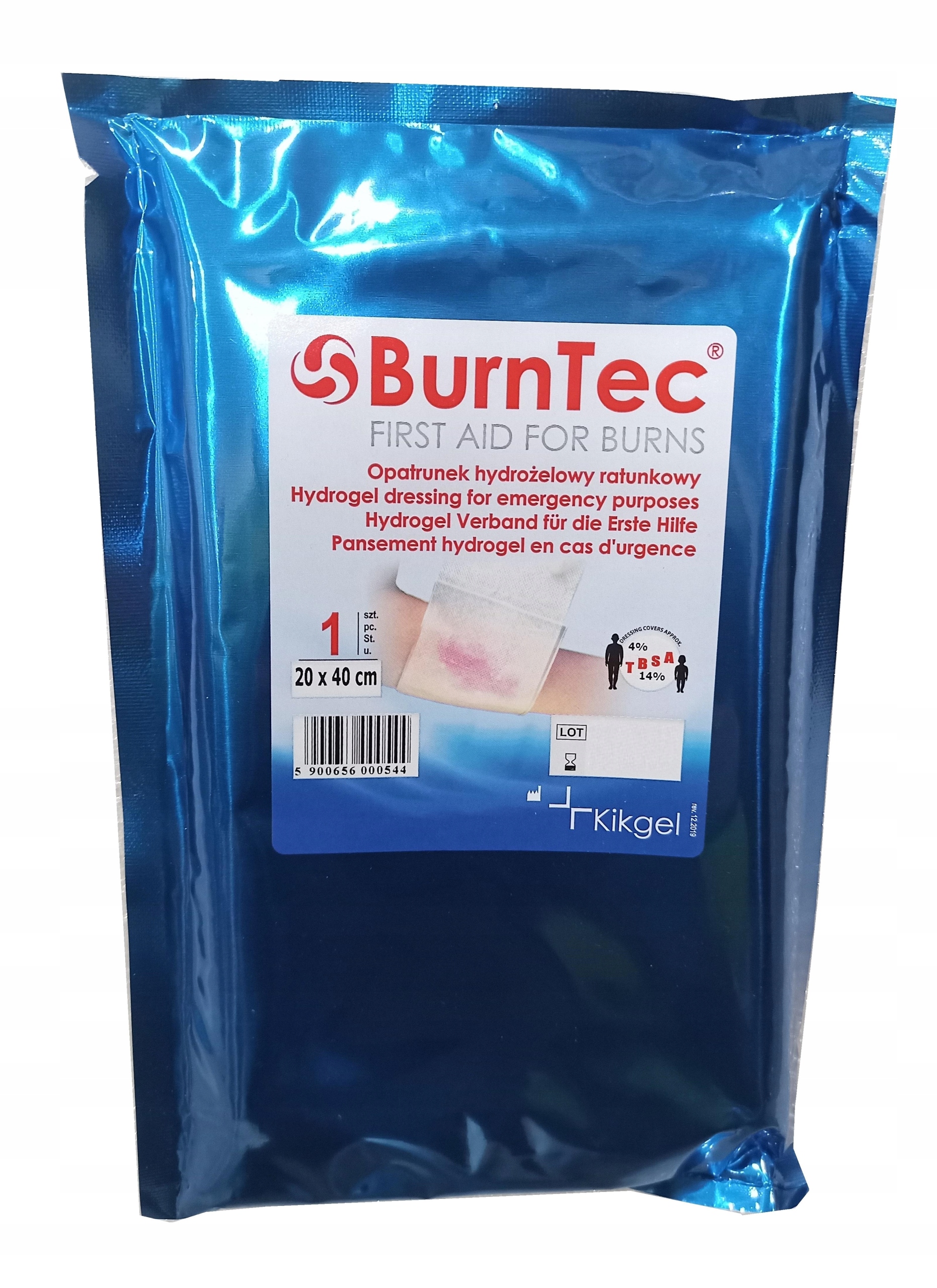 

Hydrożelowy Opatrunek Ratunkowy 20x40 cm BurnTec