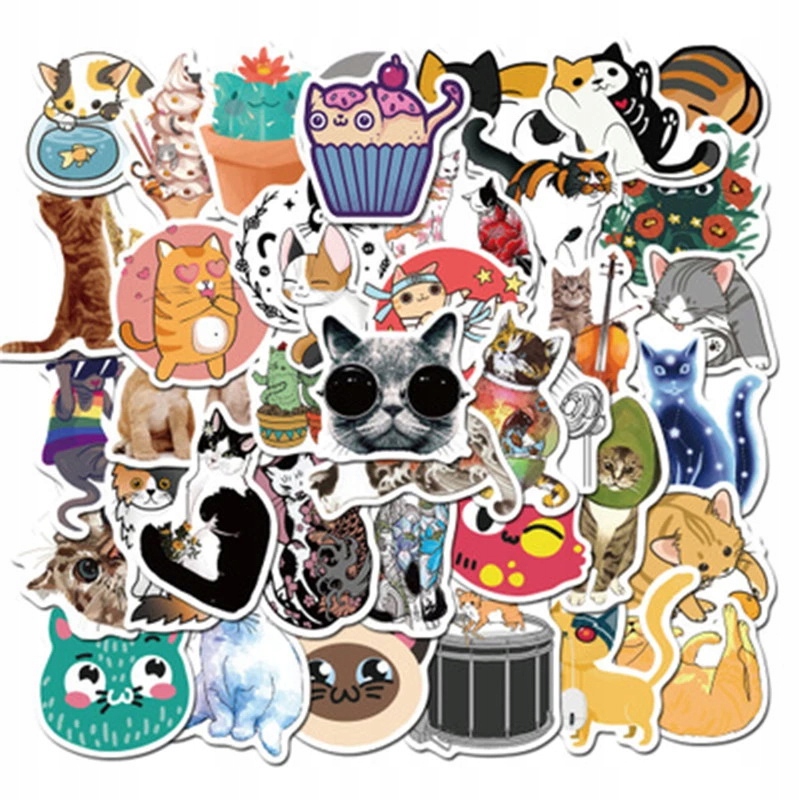 

Naklejki Sticker MIX Koty Na Laptop Rower 50 szt