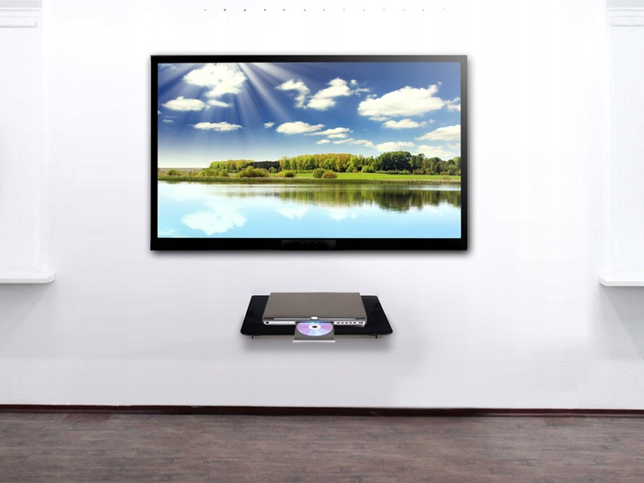 PÓŁKA SZKLANA ŚCIENNA RTV AV DVD DEKODER KONSOLA Typ ścienna