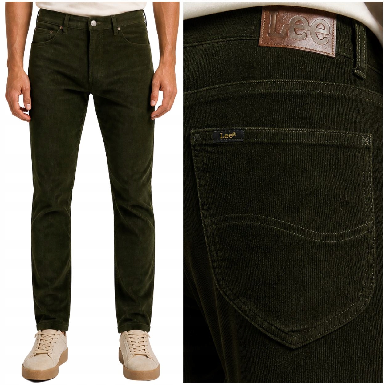 Lee Slim Fit Mvp Extreme Motion přiléhavé pohodlné kalhoty manšestrové W34 L30