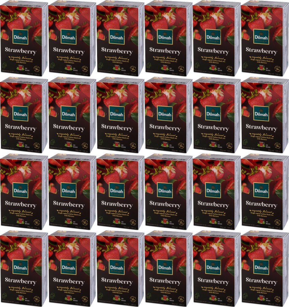 Herbata czarna w kopertach Dilmah Strawberry truskawka 20szt x24