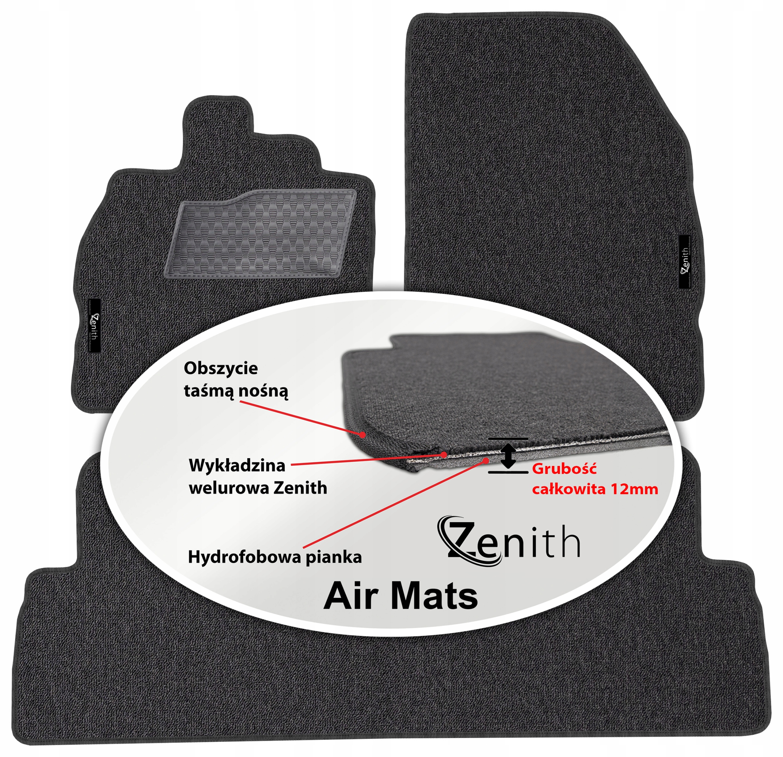 Grand Scenic II 5os 09-16 Velúrové koberčeky do auta Zenith Air Mats