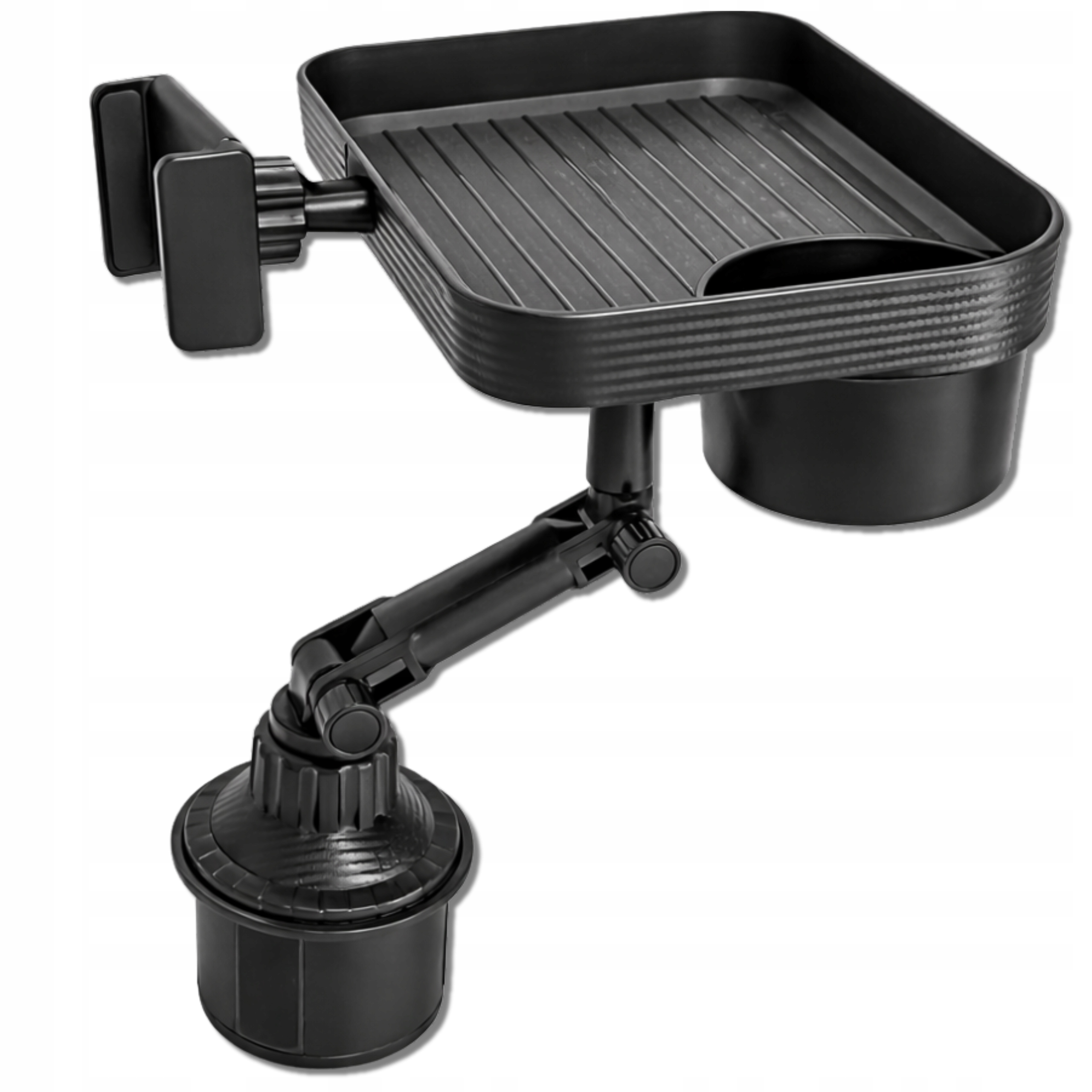 Stolik samochodowy podróżny, taca na jedzenie, kubek, telefon, carbon XL