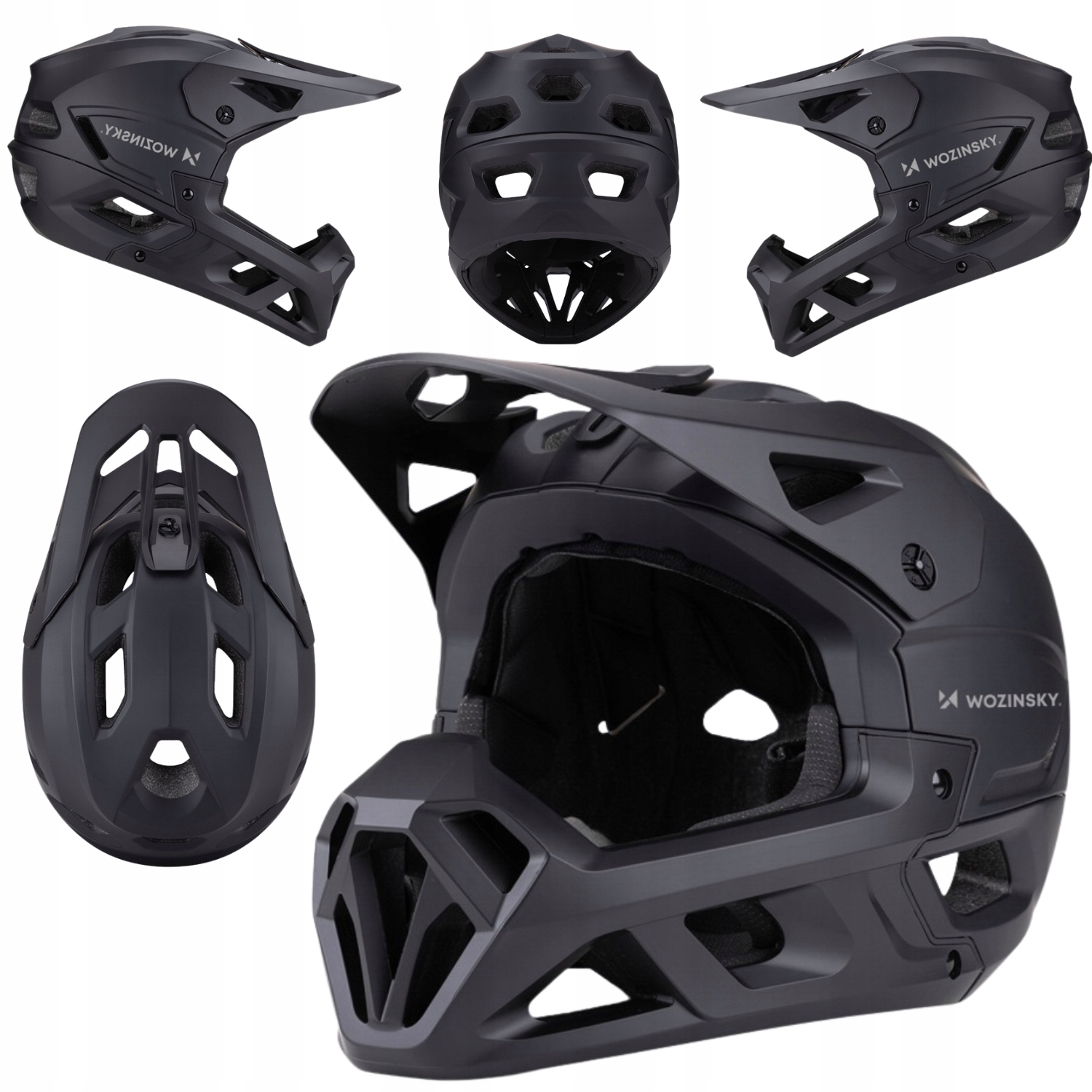 Kask full face MTB enduro downhill lekki regulowany z osłoną szczęki