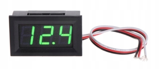 WOLTOMIERZ 4,5-30VDC W OBUDOWIE, TRZY PRZEWODY (ZASILANIE+POMIAR), ZIELONY