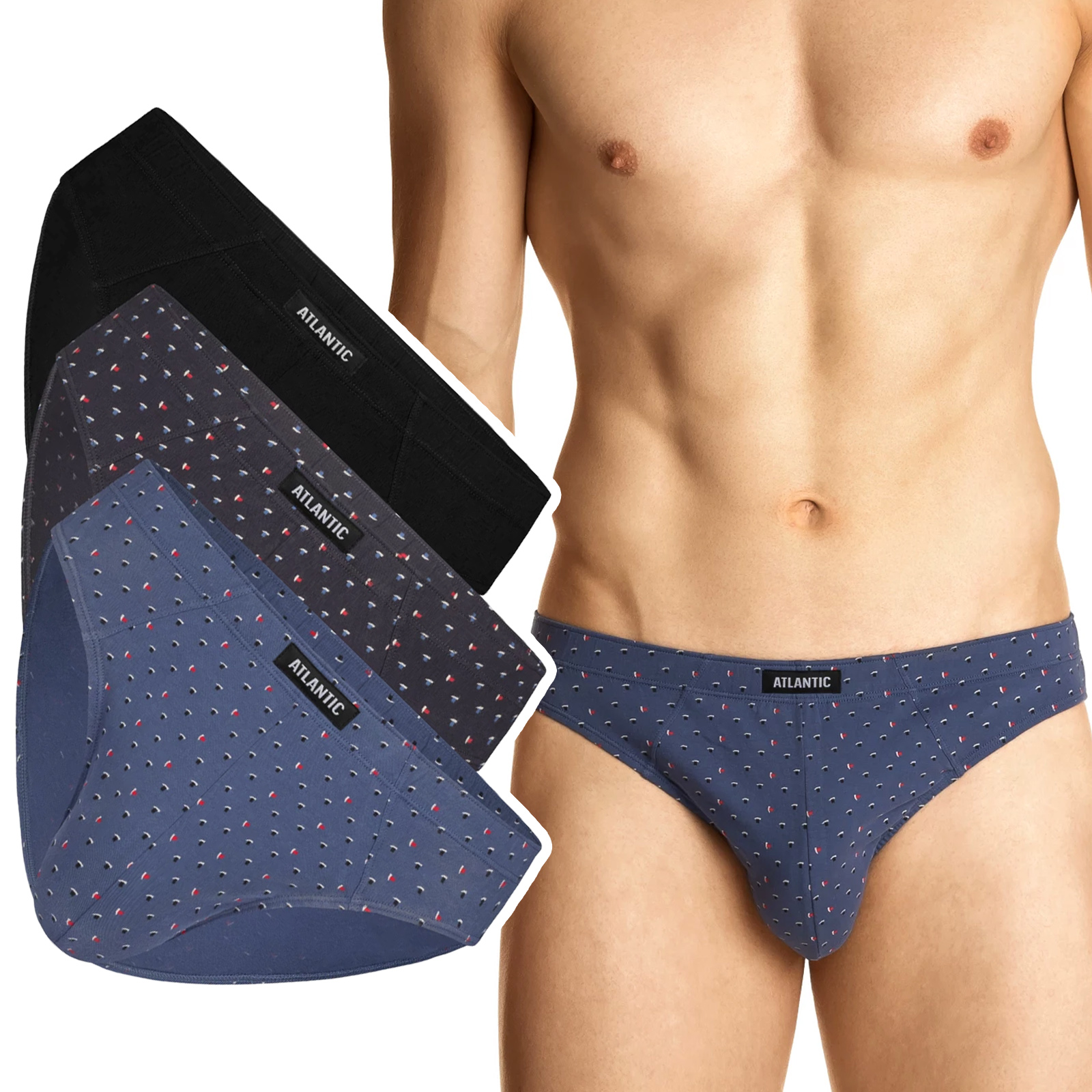 

Slipy męskie Atlantic 3MP-147 classic 3 Pary XXL