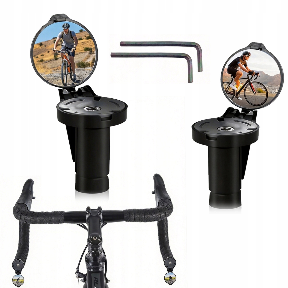 2x Mini Lusterko Rowerowe W Kierownicę Na Rower Obrotowe