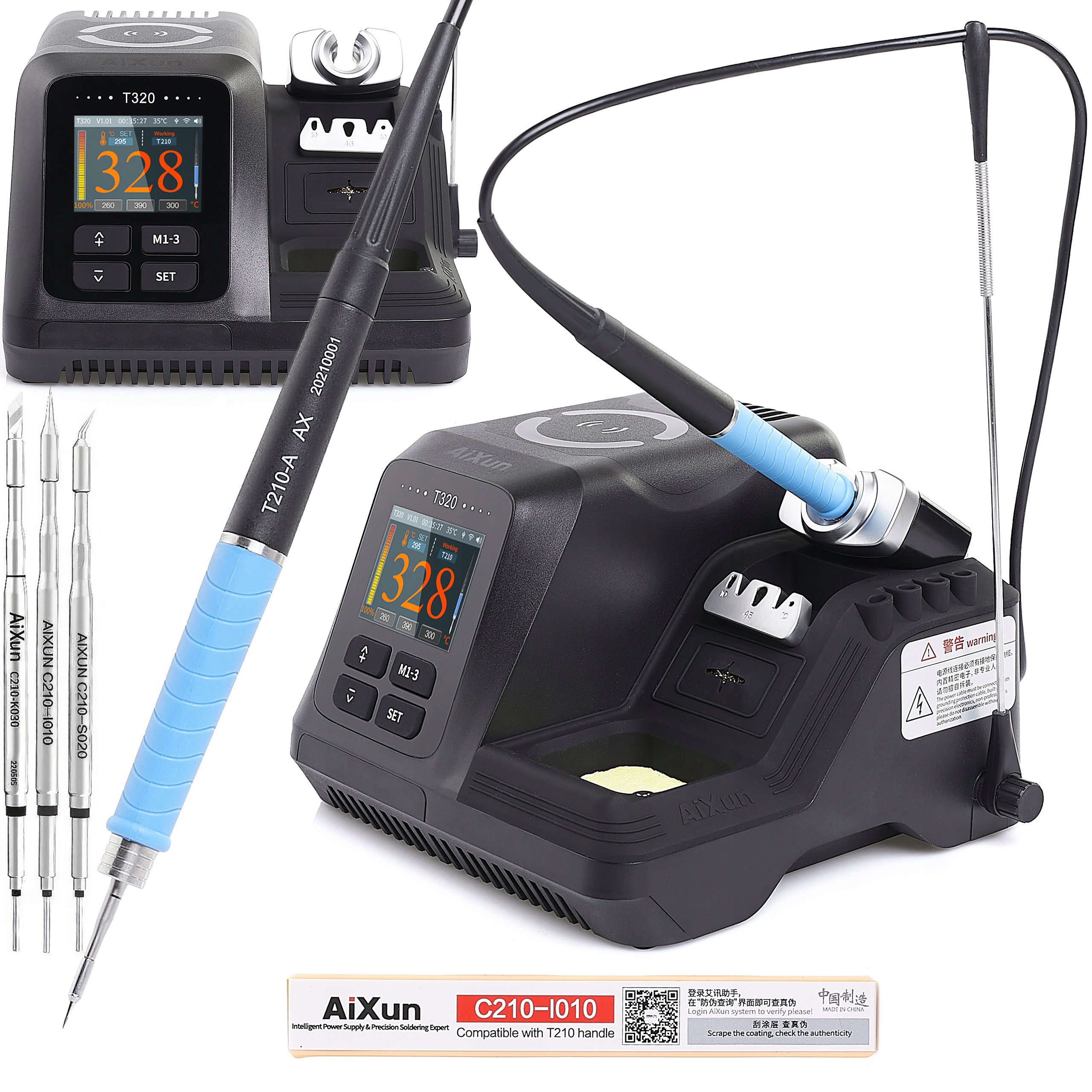 Profesionální Pájecí Stanice Aixun T320 3x Hrot C210 Přesná Výkonná