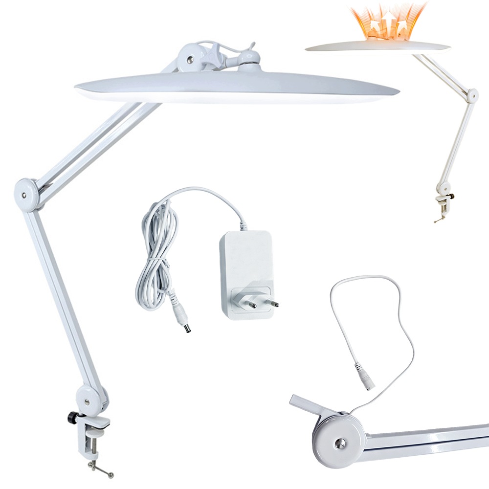 Kosmetická servisní Led lampa 24W bezstínová stolní s klipem