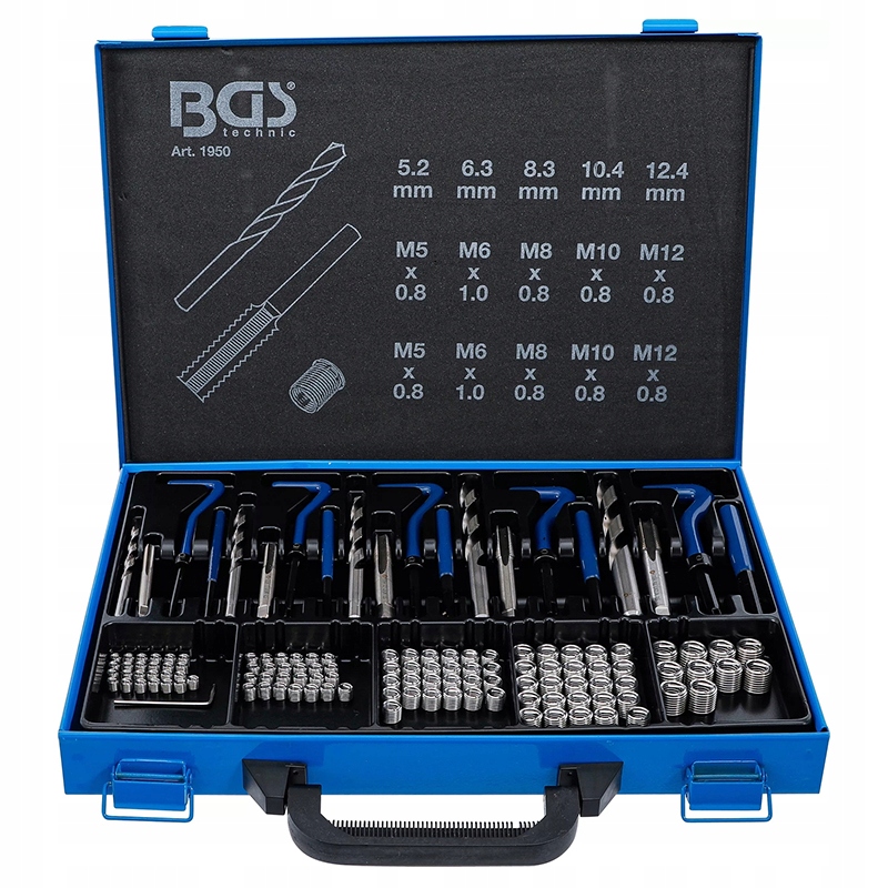 Sada na opravu závitov M5 M12 130 ks Bgs 1950