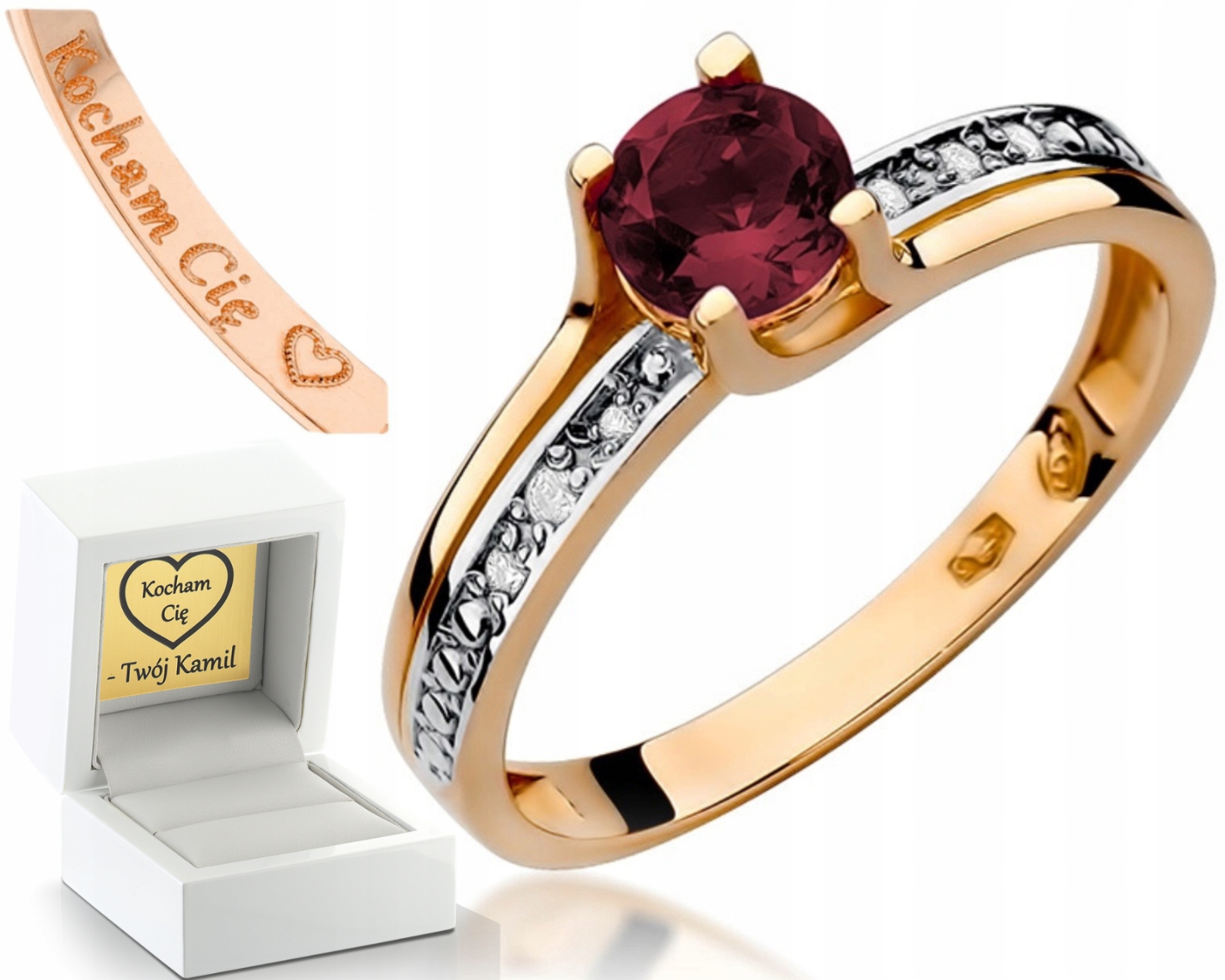 Prstýnek S Granátovým Jablkem Z Růžového Zlata 585