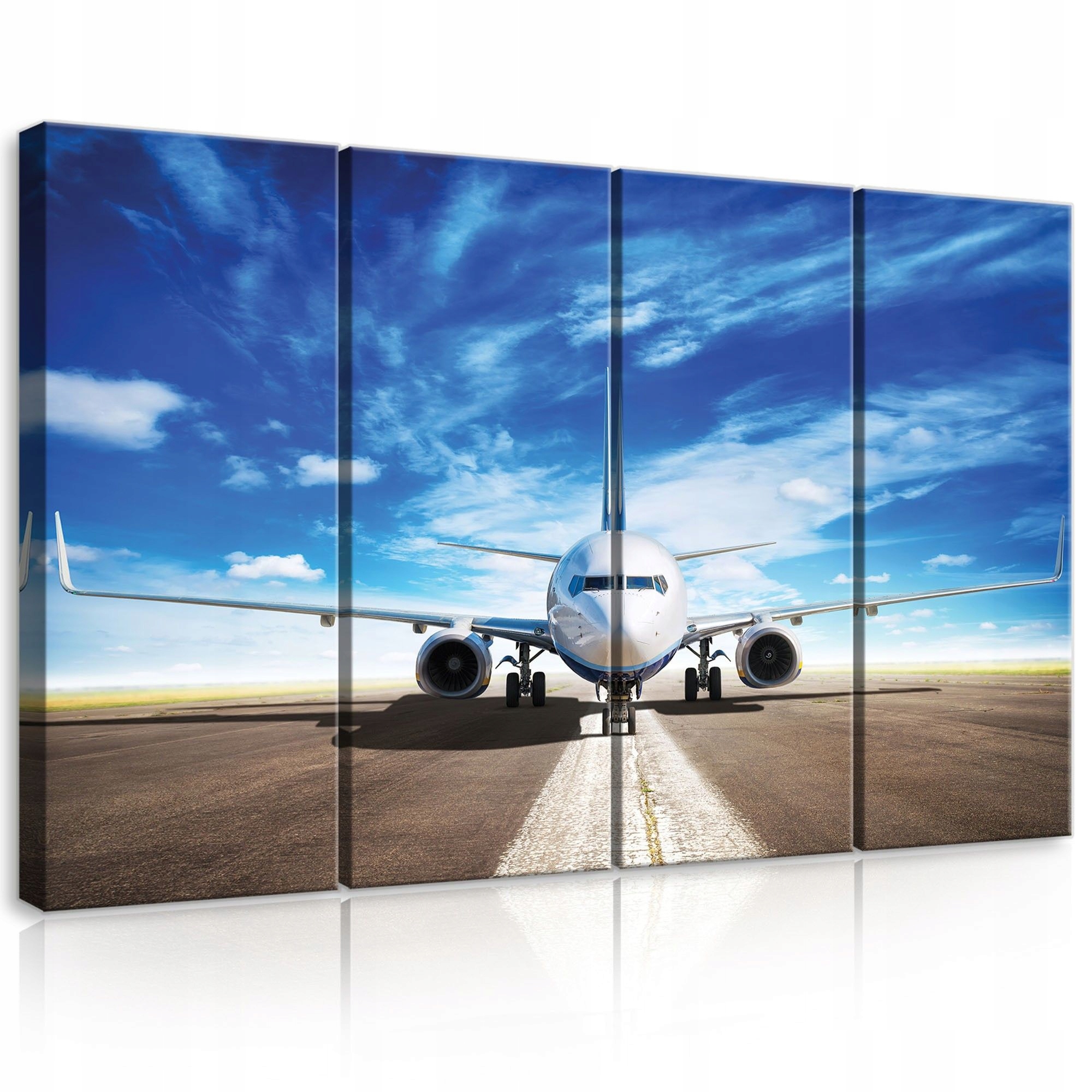 Obraz 120x80 Letadlo letiště přistávací dráha nebe mraky let cestování aviace