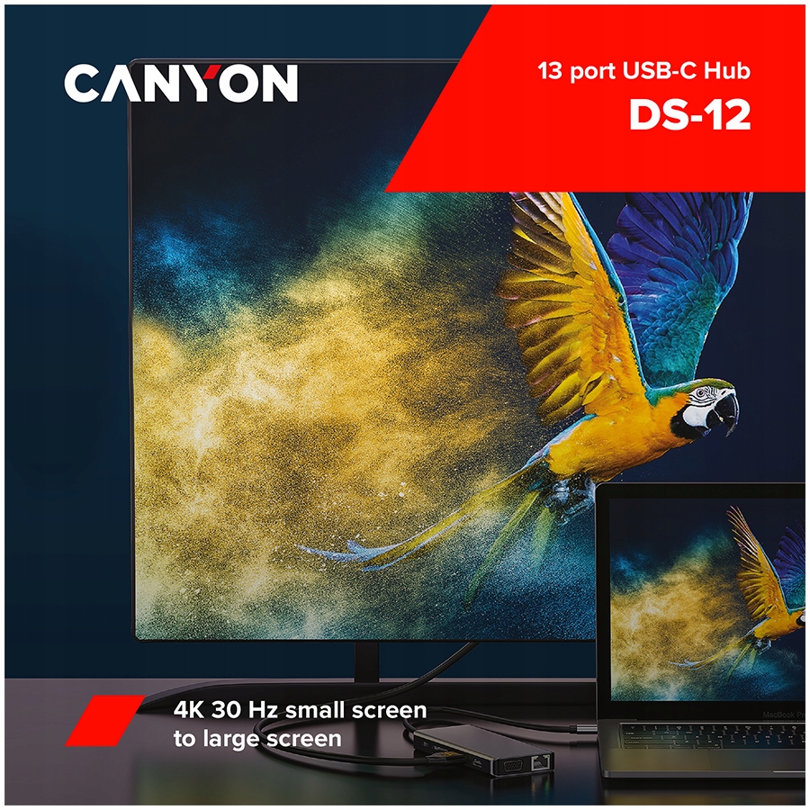 CANYON HUB DS-12 13 w 1 4k USB-C Szary — 11