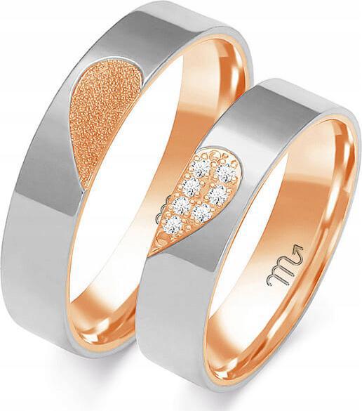 Zlaté snubní prsteny z bílého zlata 14K 585 vel. 26 27 28 – moderní svatební kolekce