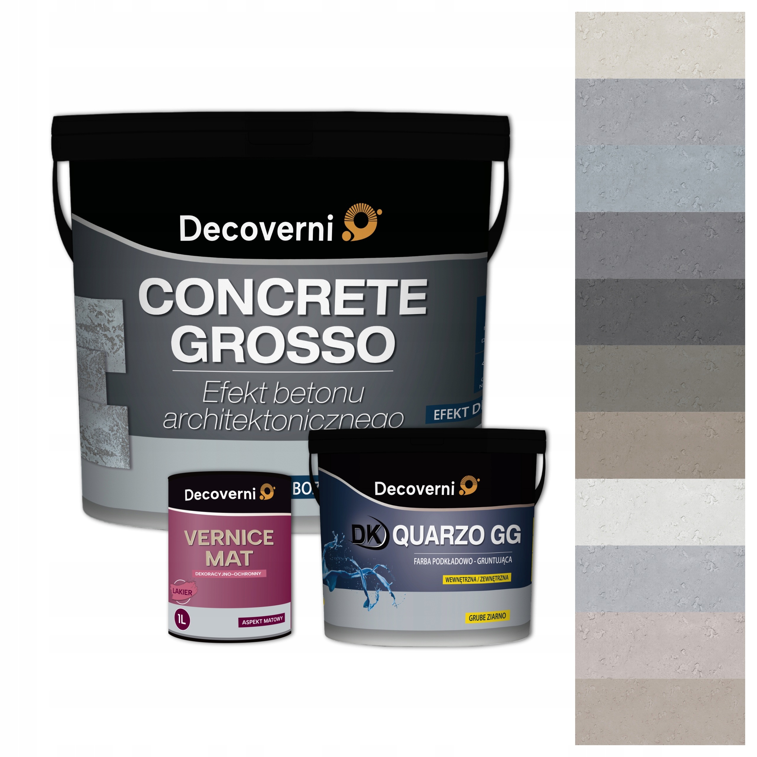 Concrete Grosso Zestaw 15m² Efekt betonu architektonicznego Decoverni