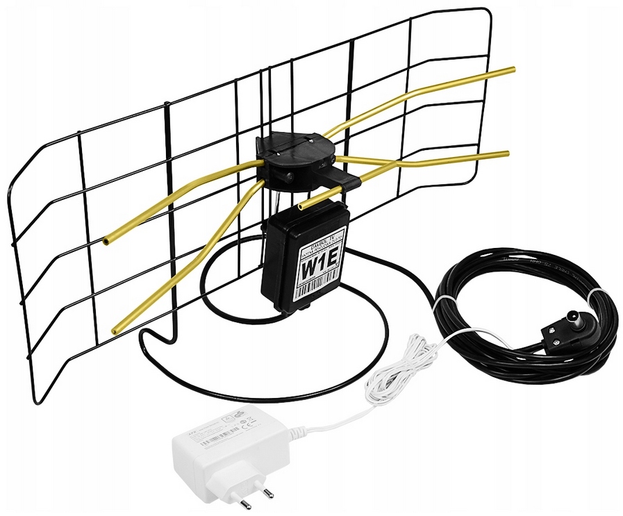Nejvýkonnější Pokojová Anténa DVB-T2 MUX8 Tv Fm 4K W1E Impulzní Zdroj