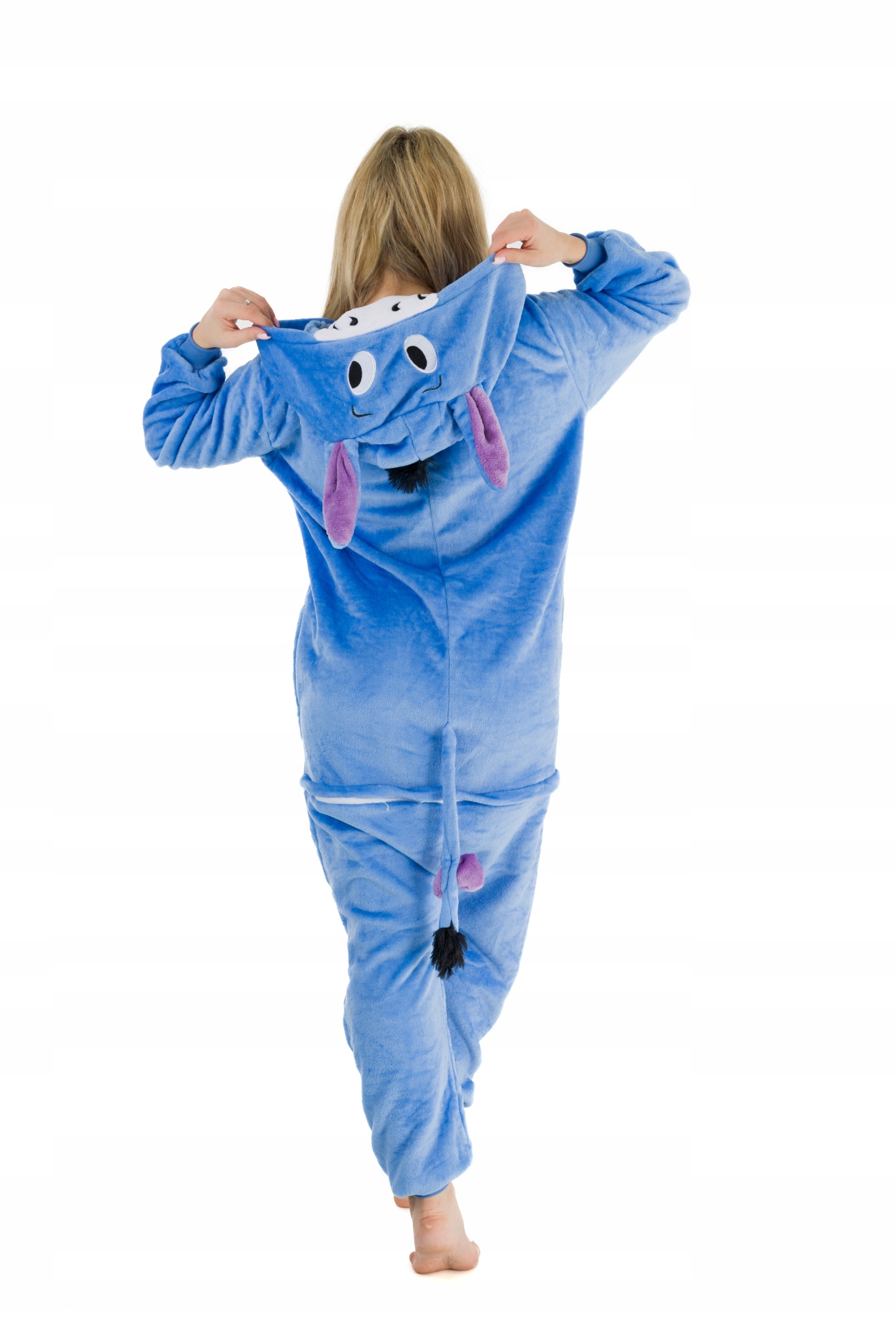 ONESIE PIŻAMA DAMSKA DRES JEDNOCZĘSCIOWY KŁAPOUCHY 158-168 [M] Kolor niebieski