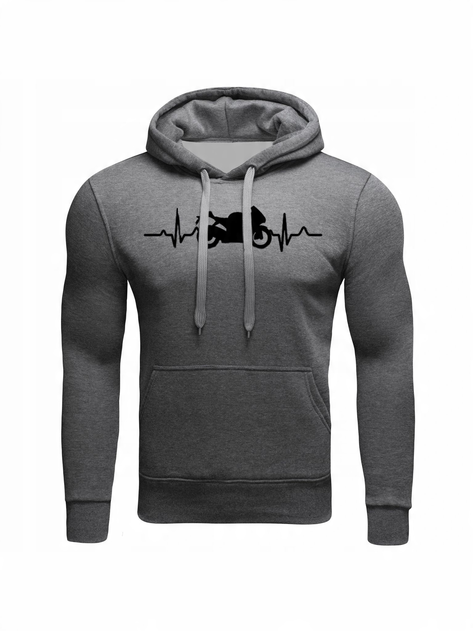 

Bluza Z Kapturem Na Motor Męska Szara L