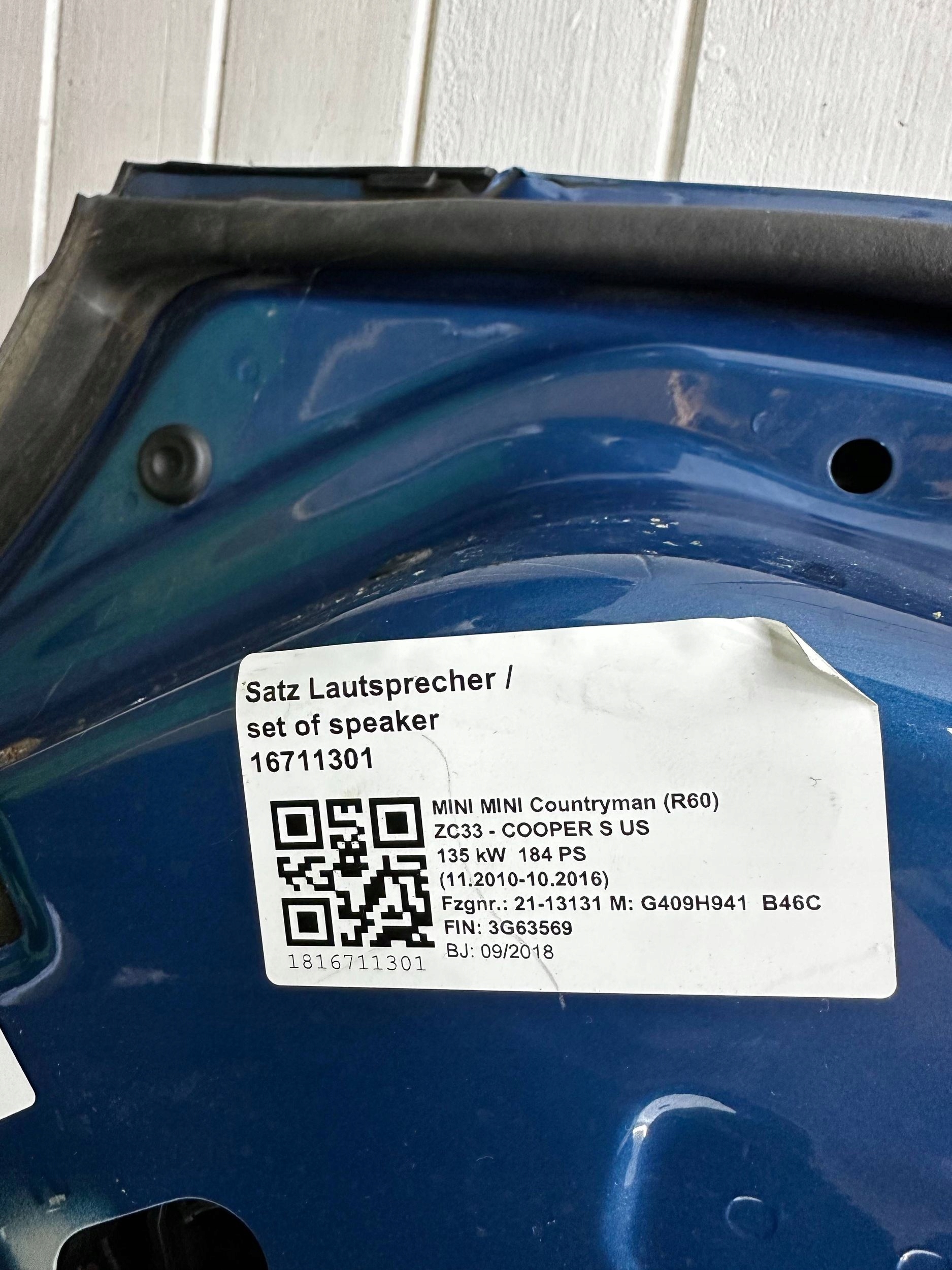 door rear. rear part side left Mini Cooper Countryman R60