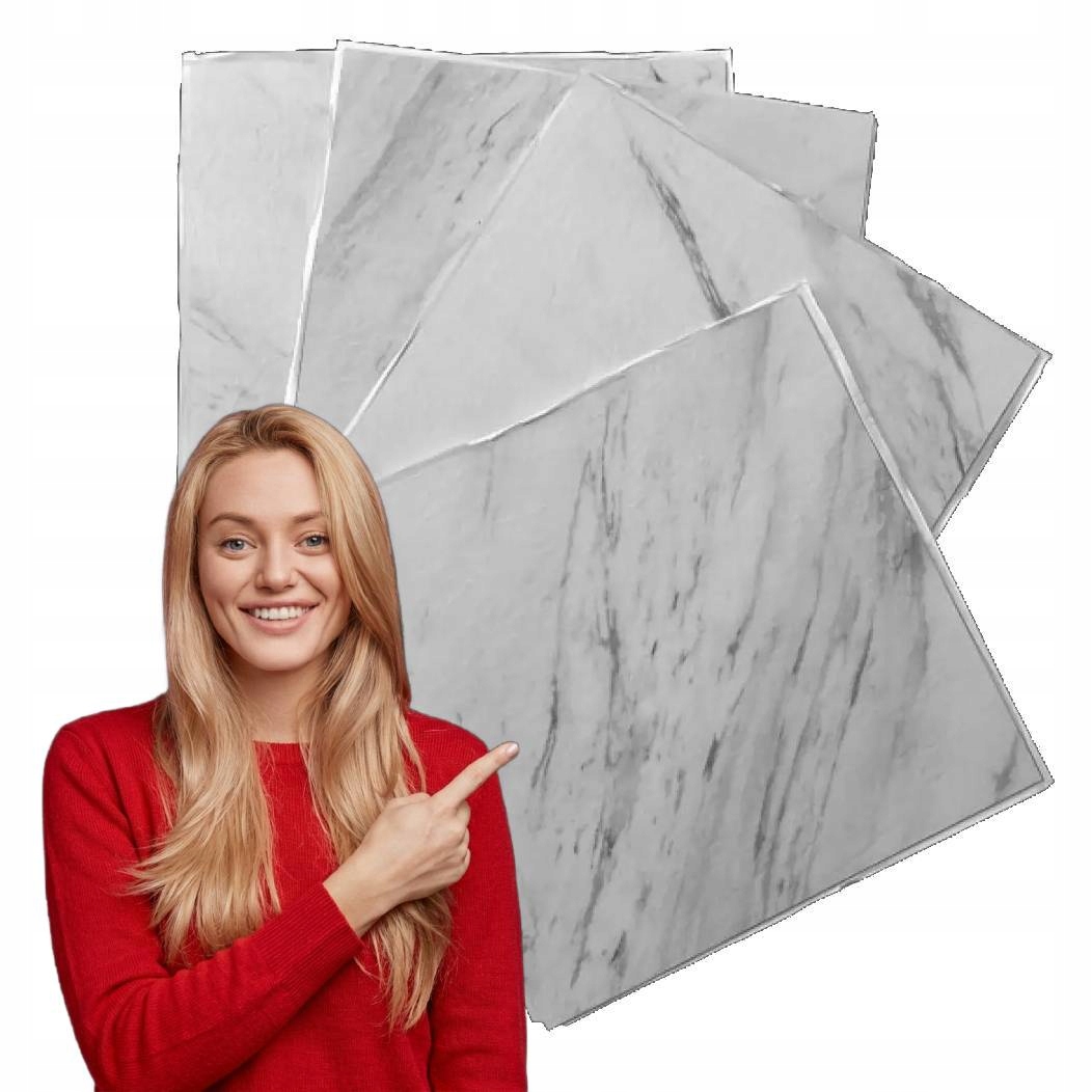 Samoprzylepne panele winylowe MARMUR BIAŁY 30x30 cm