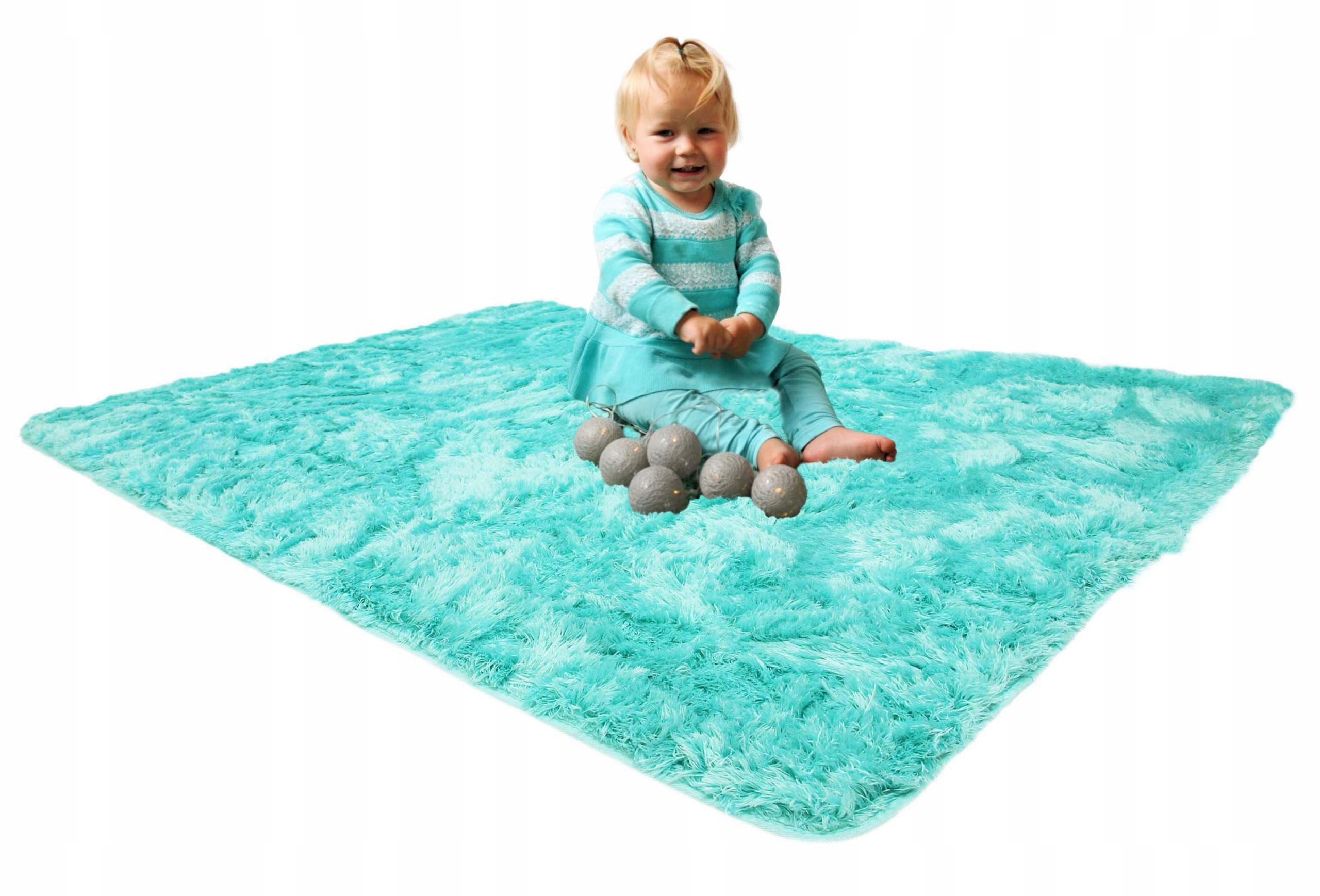 Koberec Tyrkysový Plyšový 80X150 cm