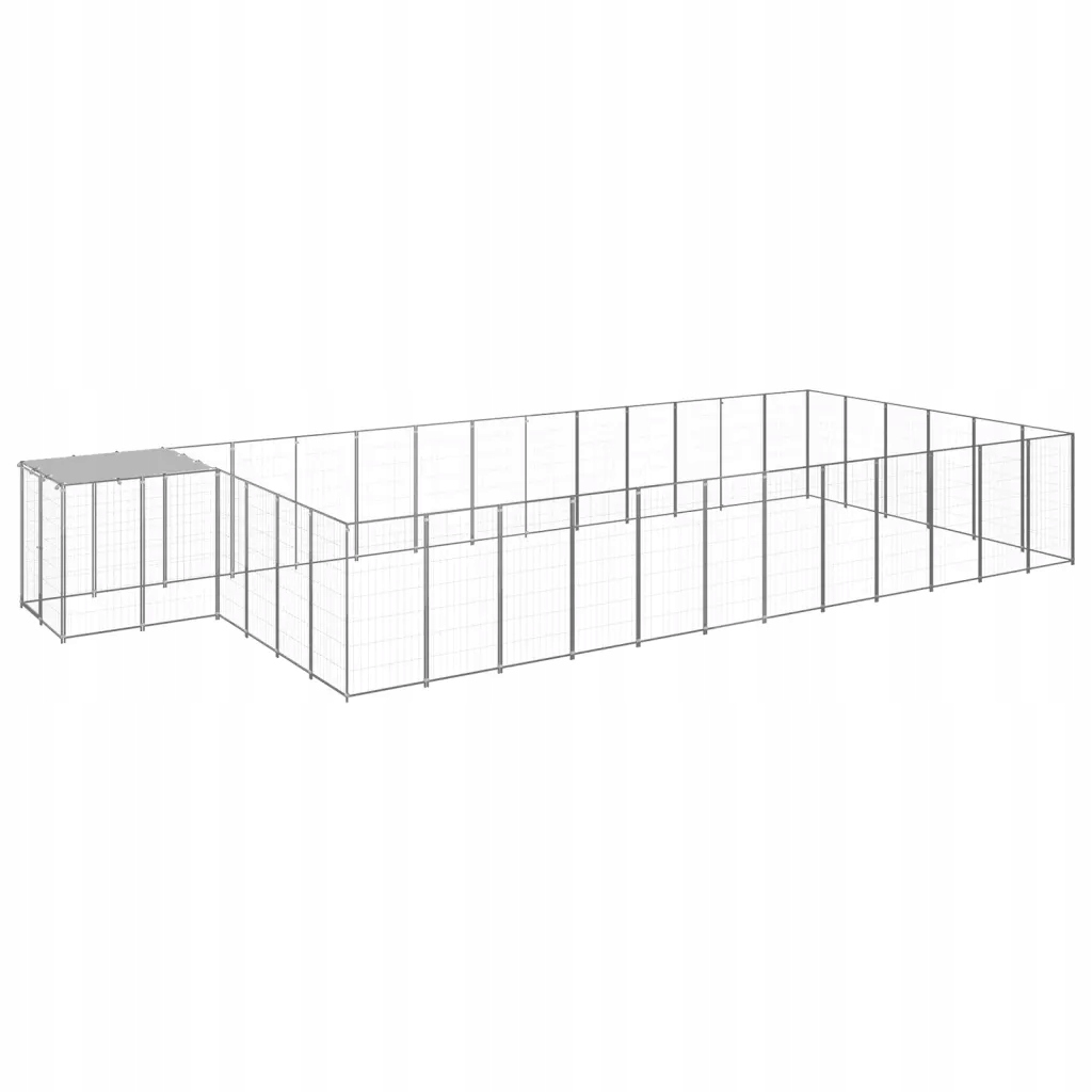 Levně Psí kotec, stříbrný, 22,99 m², ocelový