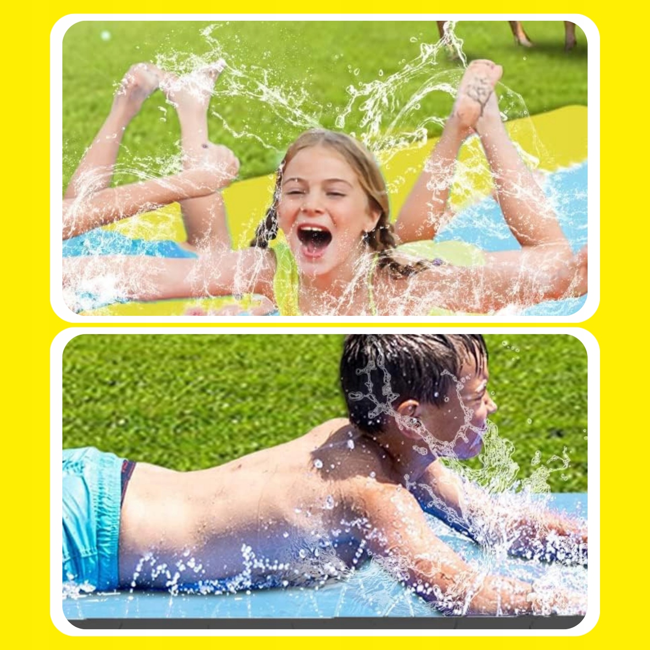 ŚLIZGAWKA WODNA ŚLIZGI WODNE Z FONTANNĄ +2 DESKI ZABAWKA DO OGRODU Wysokość produktu 147 cm