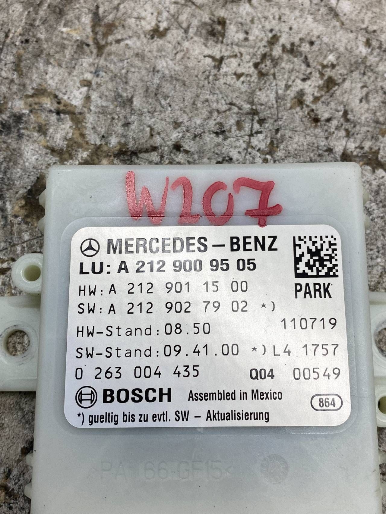 module control unit PDC PARKTRONIC MERCEDES E-KLASA C207 W207 A2129009505