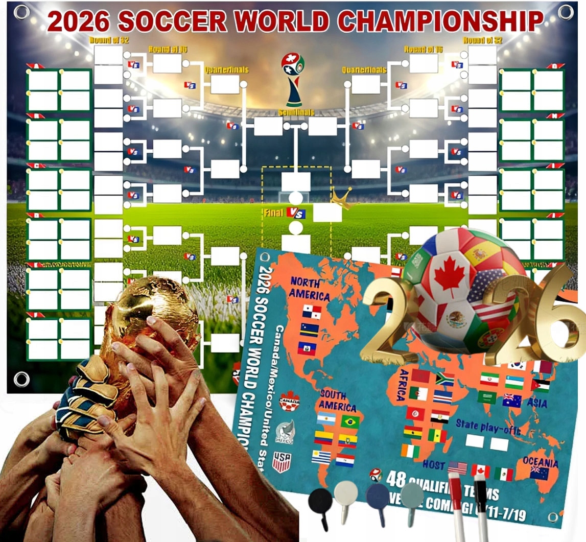 Plakat Tabela Mistrzostw Świata w Piłce Nożnej 2026 Terminarz 42x60 cm