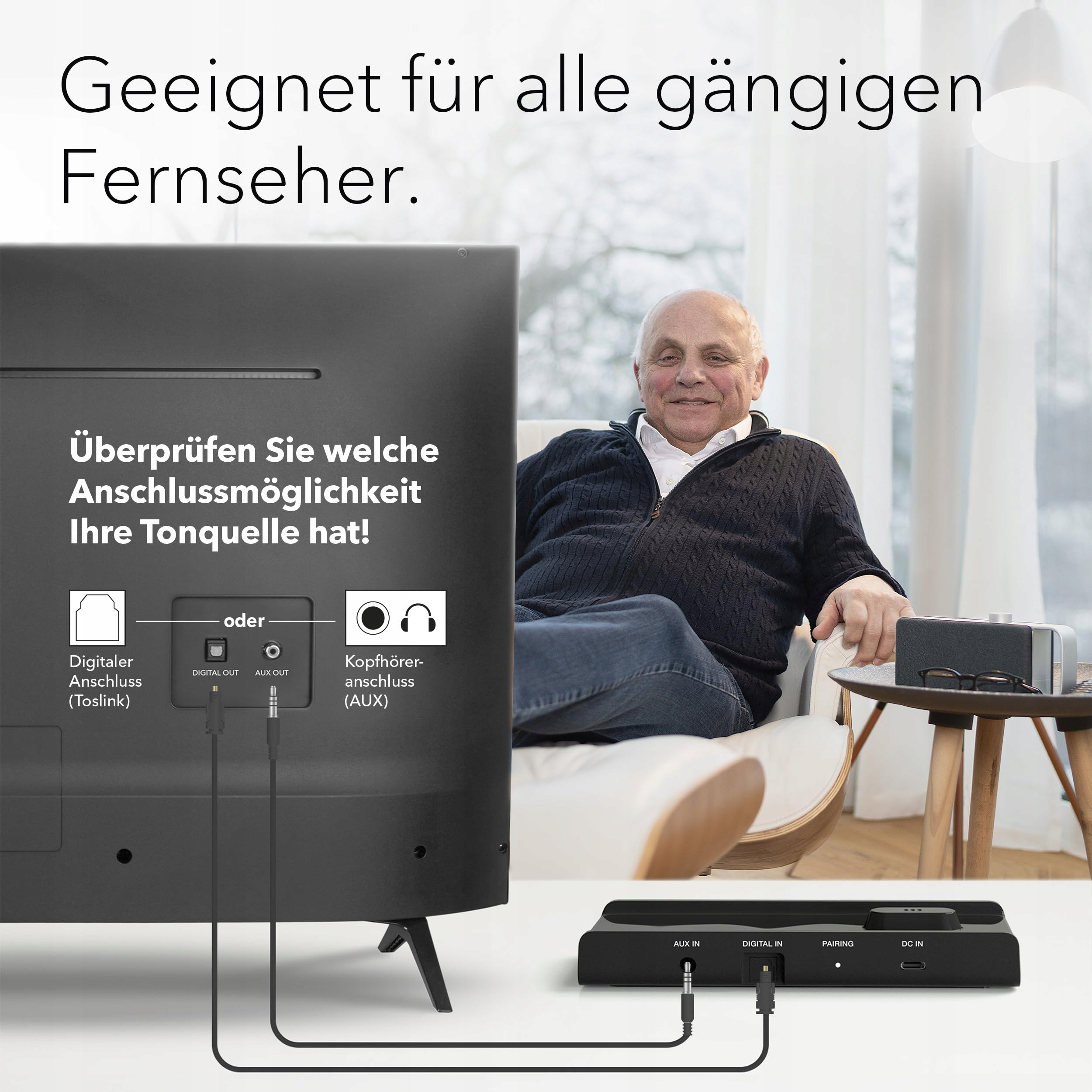FALLER Oskar Głośnik TV Soundbar Bezprzewodowy Przenośny Łatwy w Obsłudze — miniatura 4