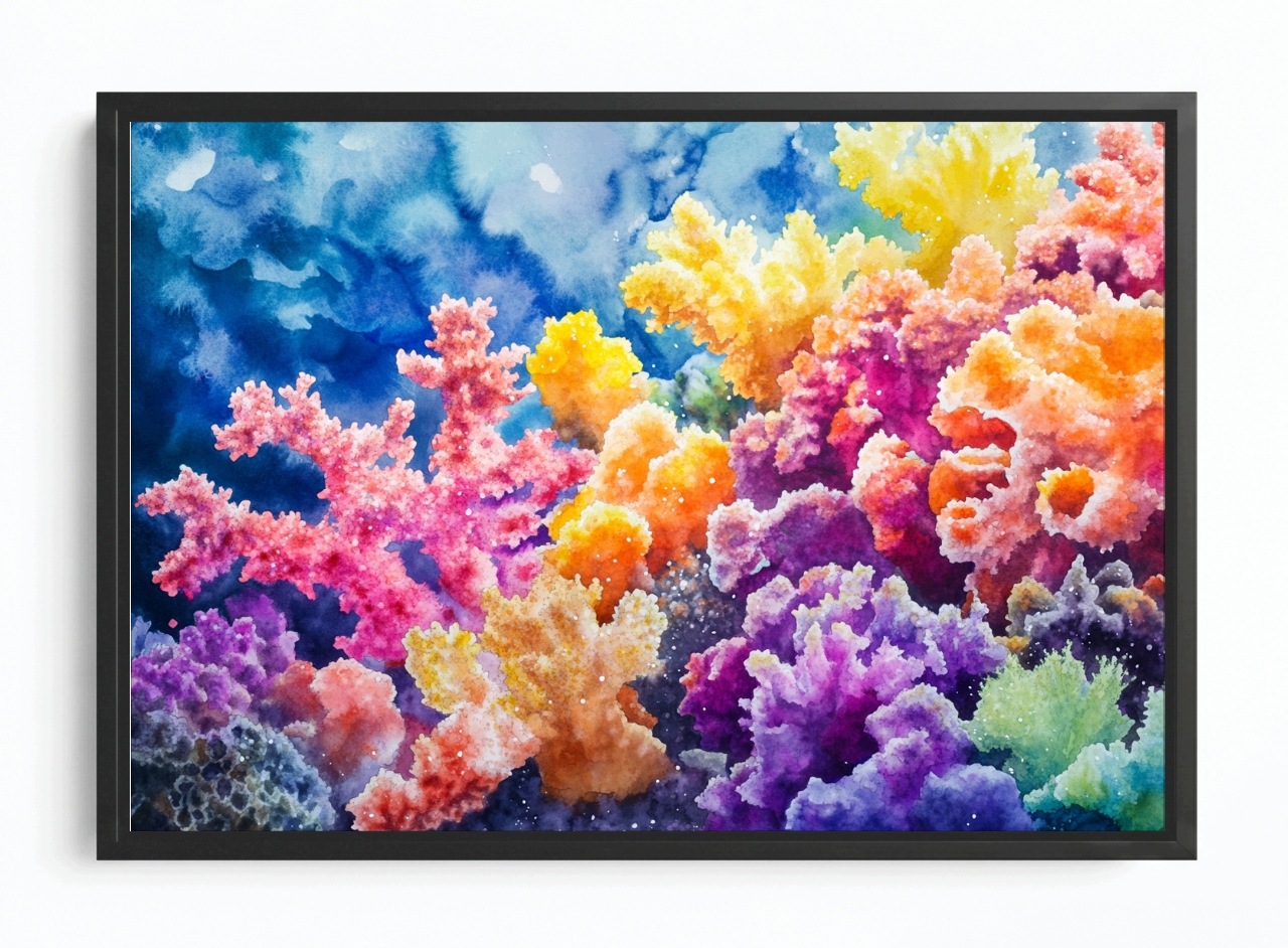 Obraz Rám Americký Box Příroda Korálový Útes Podvodní Život 60x40