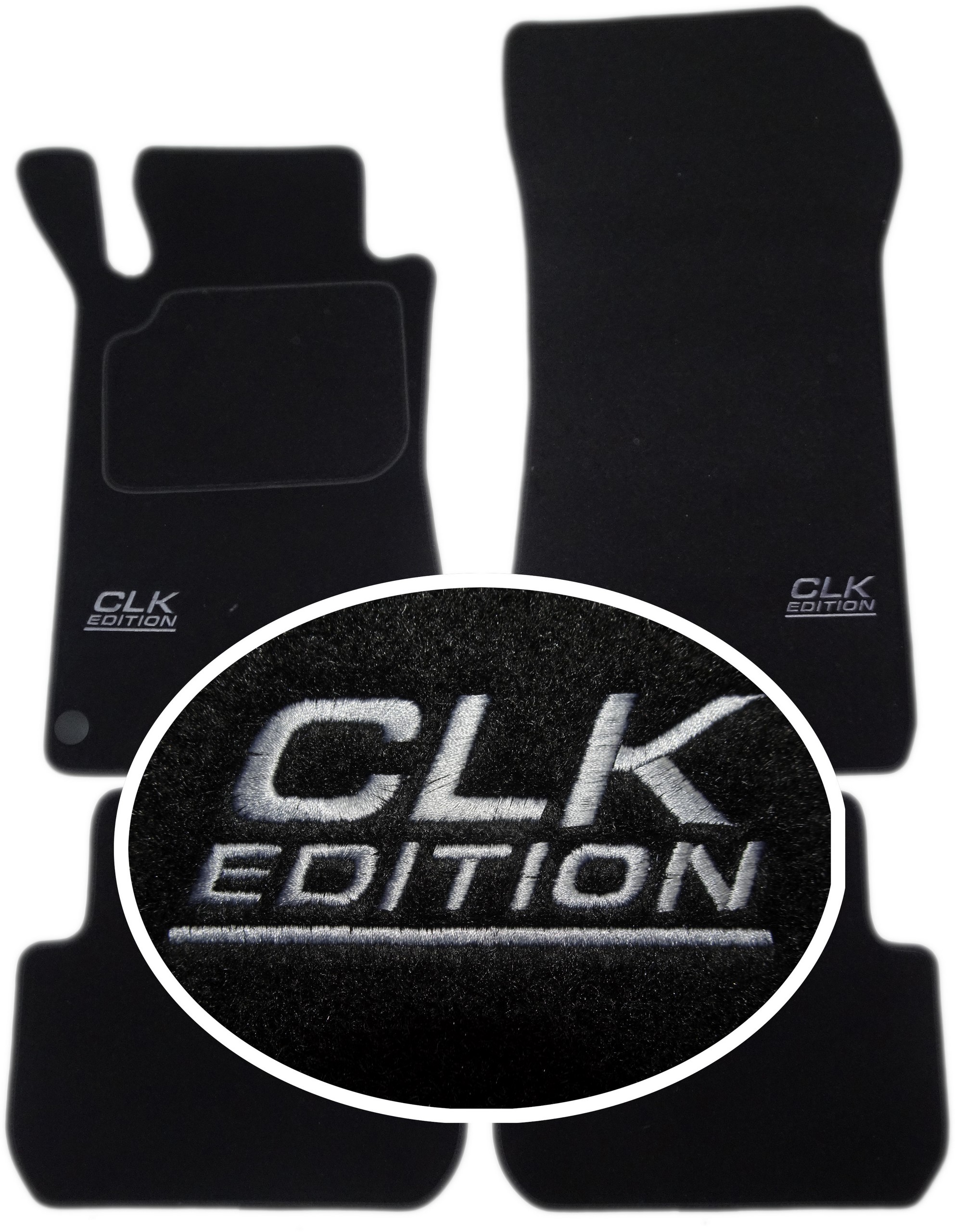 Mercedes CLK W209 классические коврики + вышивка CH2