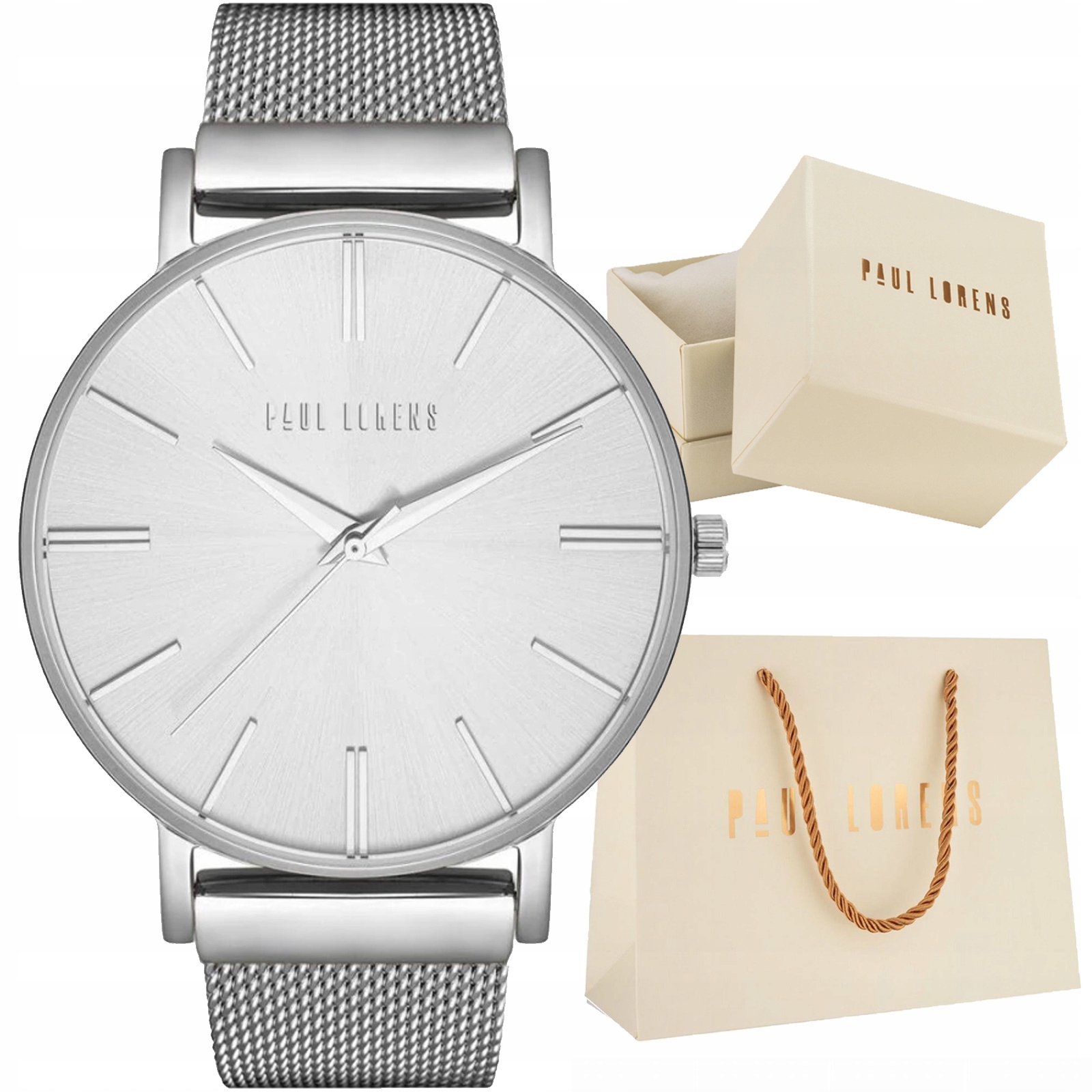Klasické dámské hodinky Paul Lorens 10401B-3C1 S Indexy, síťovaná síťovina