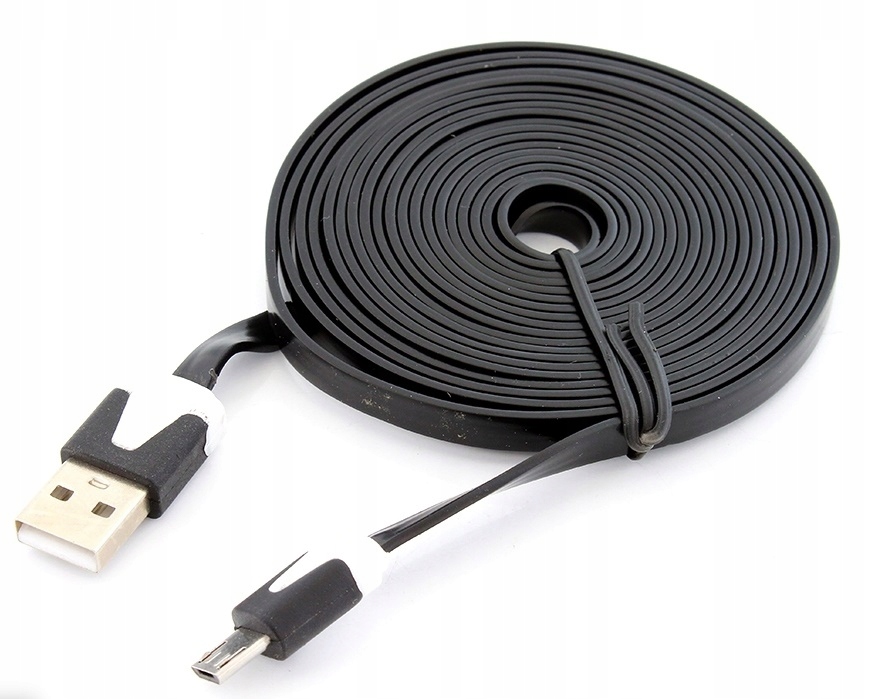 PRZEWÓD PŁASKI USB - microUSB 2.75m