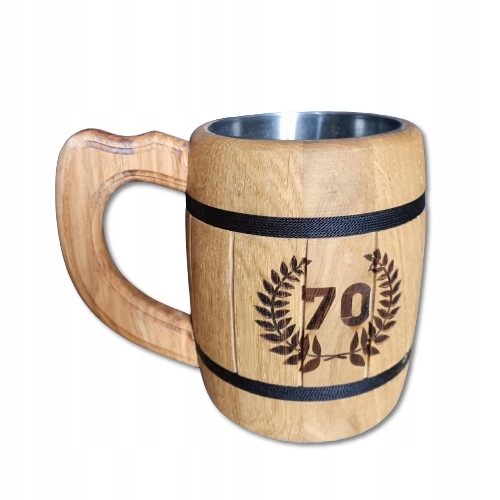 Pivní Sklenice Dřevěný Na Pivo gravírování k 70. narozeninám